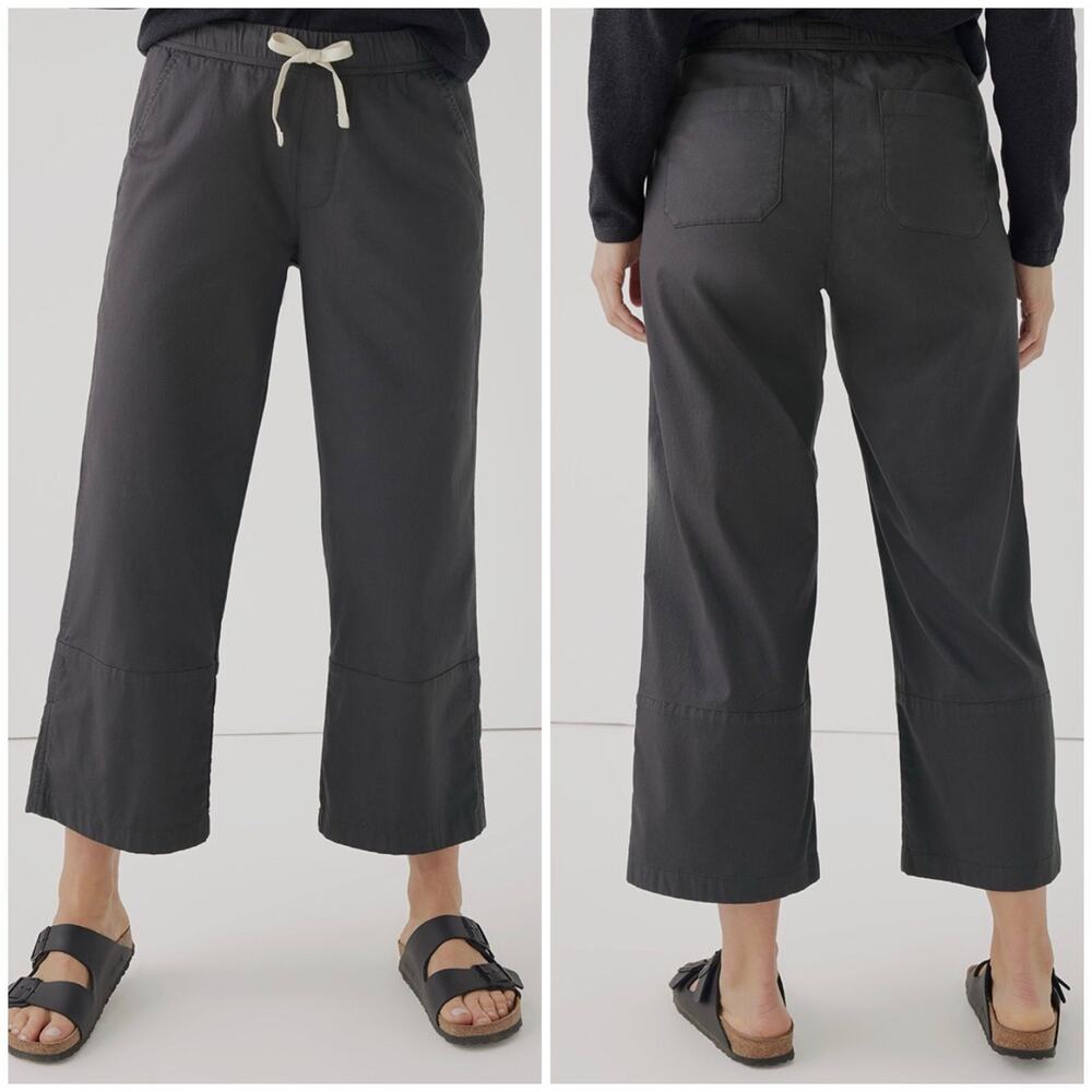 PACT Daily Twill Crop Pants Storm Gray Organic Cotton XXL